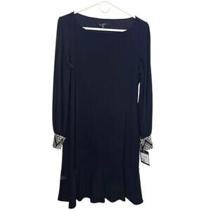 NWT Marina Open Sleeve Modern Classic Midi Cocktail Dress Size 10